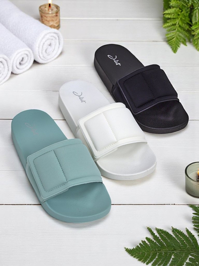 Royalfashion Damen Pantoletten mit flacher FlexiWalk Sohle