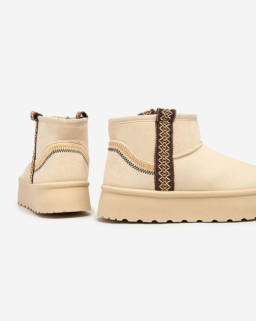 Royalfashion Жіночі короткі черевики а-ля снігоступи з орнаментом Erititta