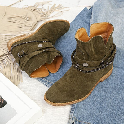 Grüne Cowboystiefel auf einem Innenkeil Salem - Footwear