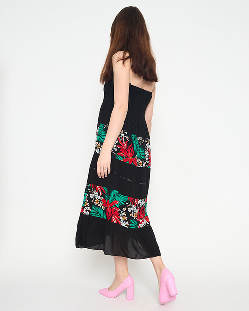 Чорна жіноча сукня з принтом PLUS SIZE