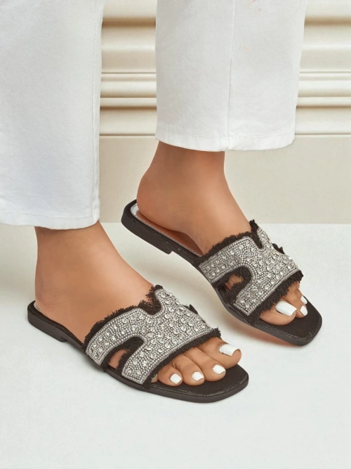 Royalfashion Жіночі босоніжки зі стразами CrystalEase