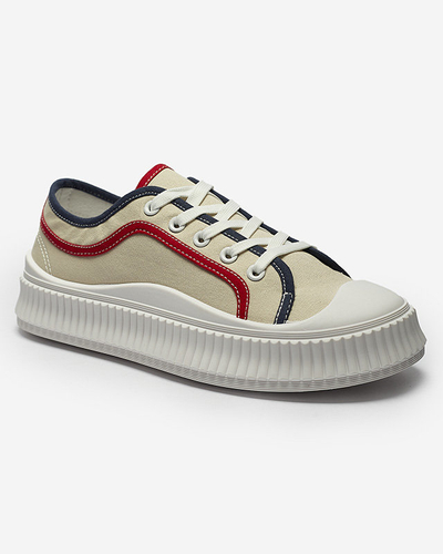 Жіночі кросівки на суцільній підошві бежевого кольору Dessica - Взуття