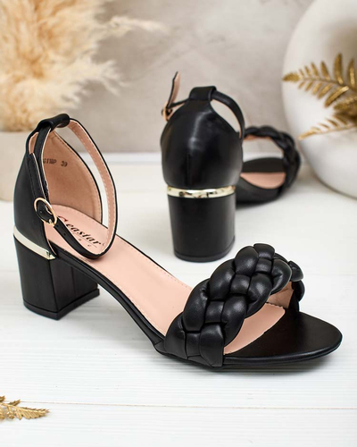 Schwarze Damen Pfostensandalen Marines - Schuhe