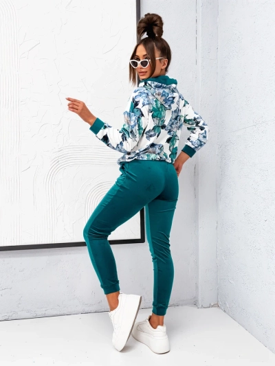 Royalfashion Damen Baumwollset, das an Samt mit Blumen erinnert