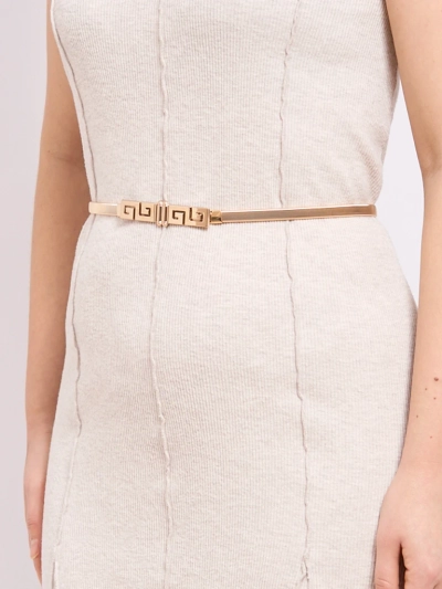 Золотий металевий жіночий пасок Minerva Elegante з грецьким мотивом, 64-100 см