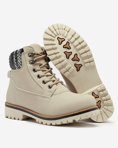 Isolierte Damenstiefel im Trapper-Stil in Beige Ebrac- Footwear