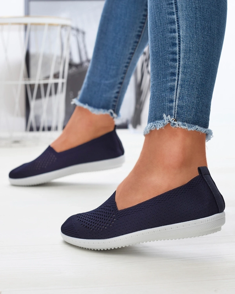 Durchbrochene navyblaue Stoffsneakers Sadola - Footwear
