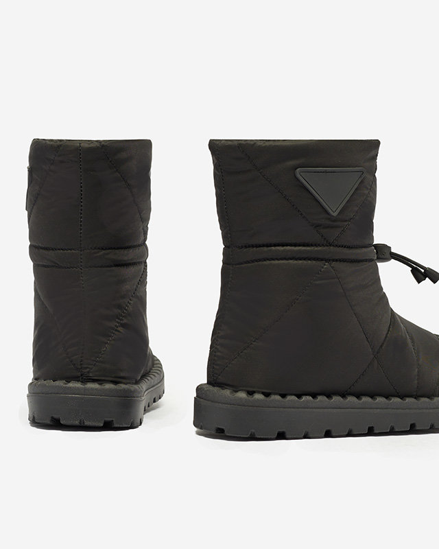 Schwarze gesteppte Damen-Schneestiefel mit flacher Sohle Ferri - Footwear