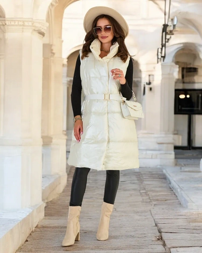 Royalfashion Lange Damenweste a'la Leder