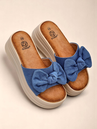 Royalfashion Damen Plateau-Slides Givan