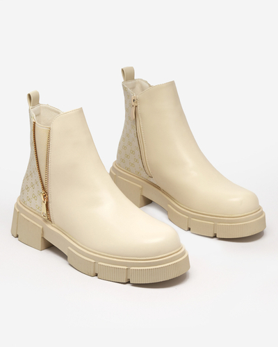 Cremefarbene Damenstiefel von Gusicia - Schuhe