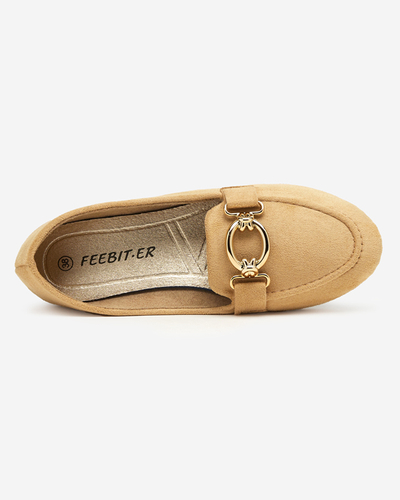 Beige Mokassins aus Öko-Veloursleder Brussi - Footwear