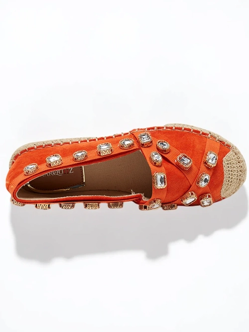 Помаранчеві жіночі еспадрильї з прикрасами Wamba