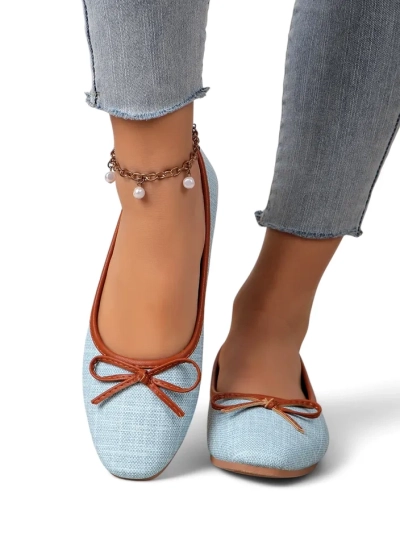 Royalfashion Damen Ballettschuhe mit Glitzer und einer Schleife Aramie