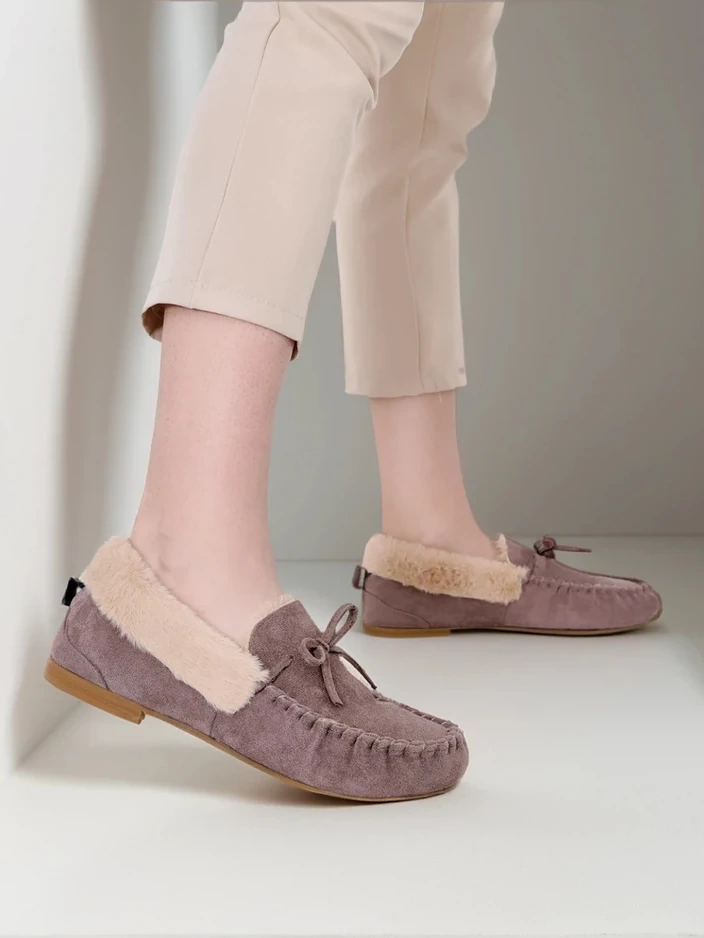 Royalfashion Damenmokassins mit Fell Ahtikes