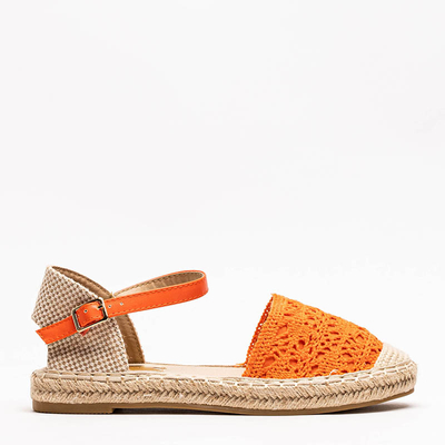 Orange Espadrilles-Sandalen mit durchbrochenem Obermaterial Asia - Footwear