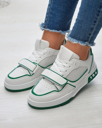 Sportliche Damen-Sneakers in Weiß und Grün Xirrat- Footwear