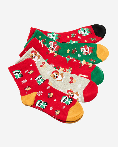 Royalfashion Gemusterte Weihnachtssocken für Damen 5er-Pack