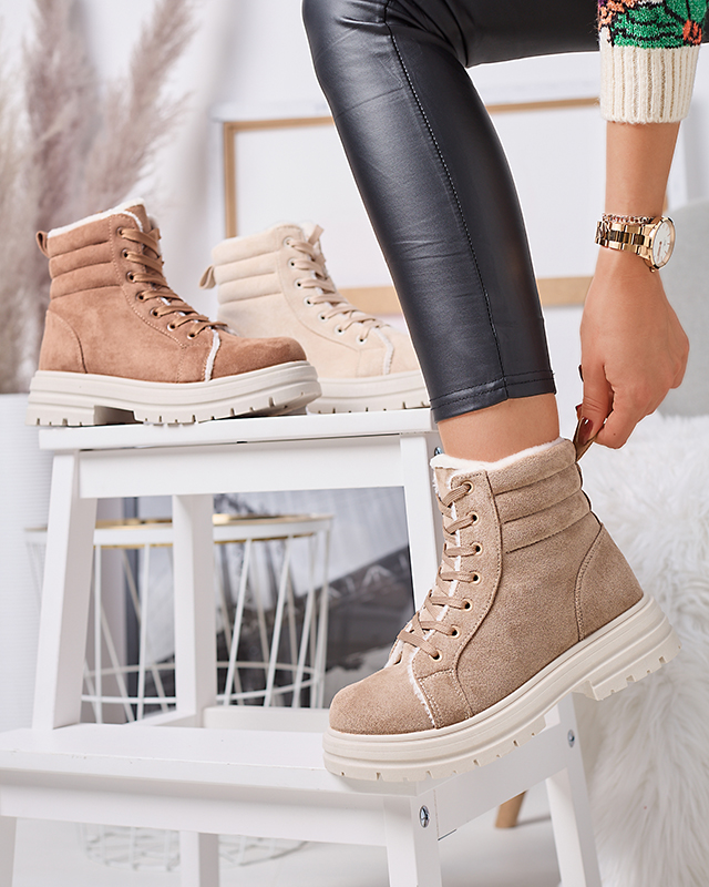 Isolierte Trapper-Stiefel für Damen in brauner Farbe Tivica - Footwear