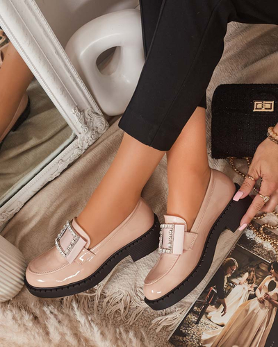 Lackschuhe mit Schnalle in Nude Fogim- Footwear