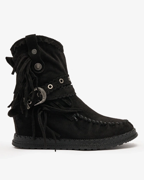 Royalfashion Чорні жіночі черевики з прихованим якорем Dibisa