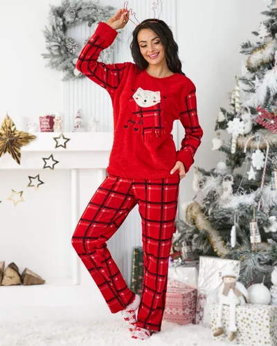Royalfashion Damen Karo-Pyjamas