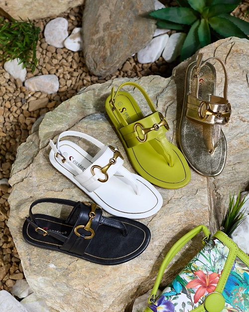 Жіночі в'єтнамки Royalfashion золотистого кольору Imonel