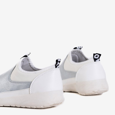 Jadena weiße und silberne Damen Sportschuhe - Schuhe