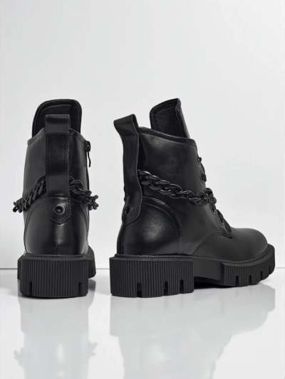 Anviq Eko skórzane sznurowane botki damskie