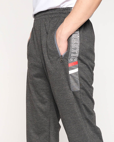 Dunkelgraue Jogginghose für Herren mit Aufschriften - Kleidung