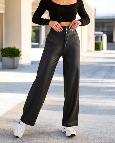 Royalfashion Weite Eko-Lederhose