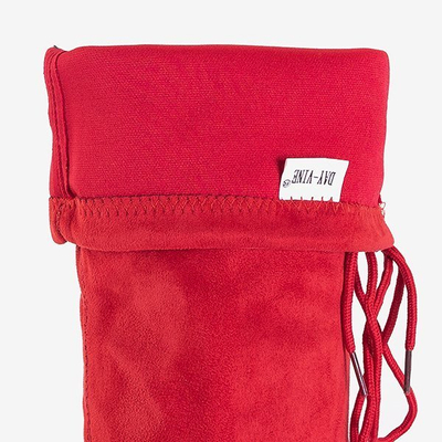 Rote Overknee-Stiefel am Pfosten Fortunata - Schuhe