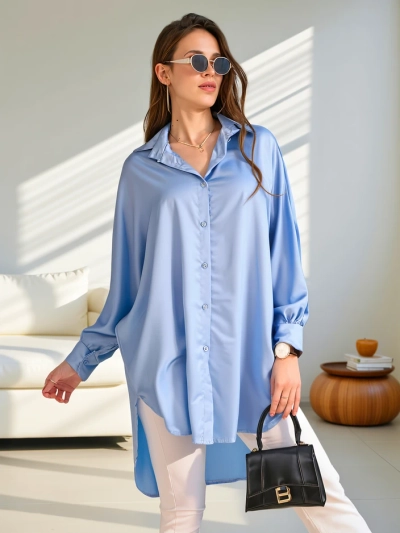 Royalfashion Langes Oversized-Shirt für Damen