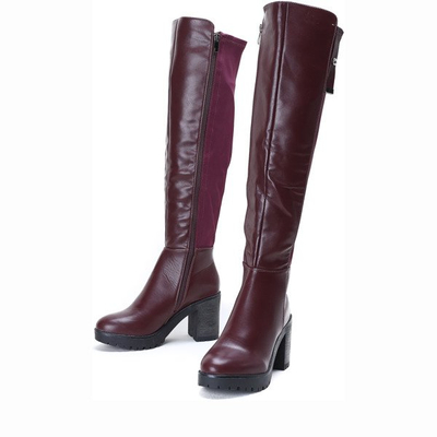 Burgundy boots on a Majana post - Footwear