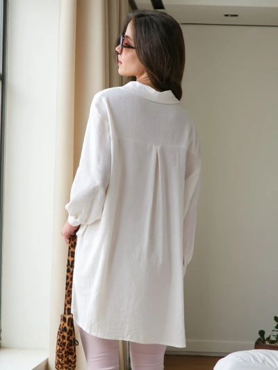 Royalfashion Langes Oversize-Damenhemd