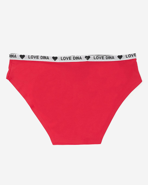 Жіночі червоні гладкі трусики лазерної резки - Нижня білизна