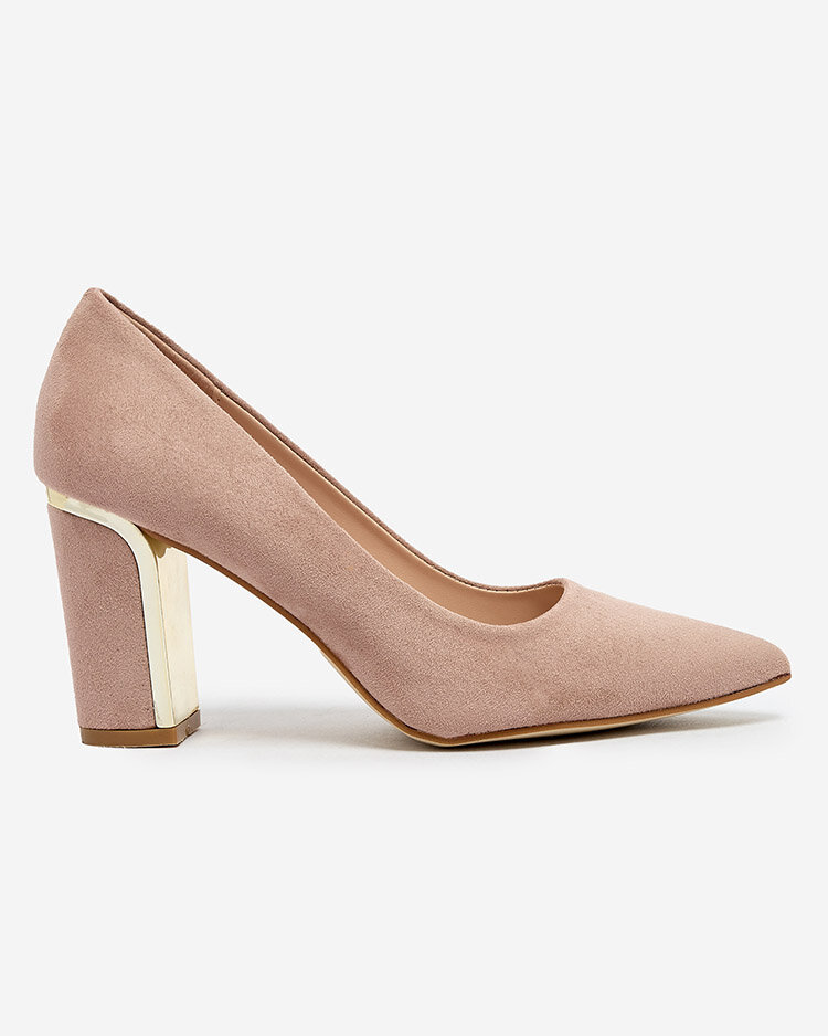 Royalfashion Beige Damen Pumps aus Öko-Wildleder Afrogosa