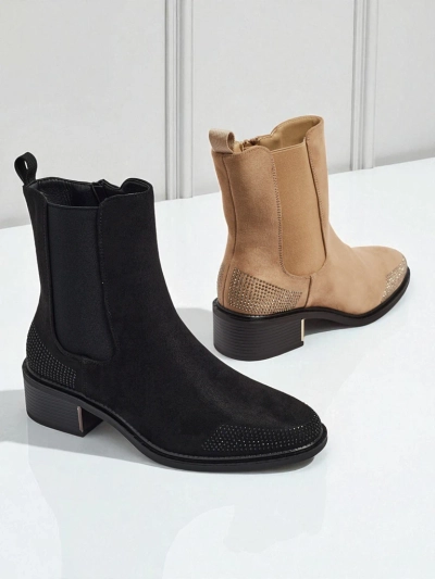 Damen Stiefeletten Öko-Wildleder mit Zirkonia verziert TangleMist
