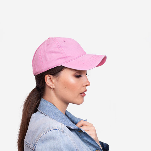 Damen-Baseballmütze aus rosa Denim - Accessoires