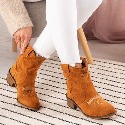 Braune Cowboystiefel mit niedrigen Absätzen Toronto - Schuhe 1