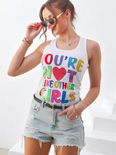 Royalfashion Damen Baumwoll-Top mit Trägern und einzigartigen Printmotiven