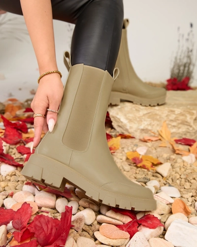 Royalfashion Hohe Damenstiefel in Beige Adiofa