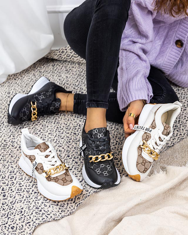 Schwarze Damen Sneaker mit Print Philly- Footwear