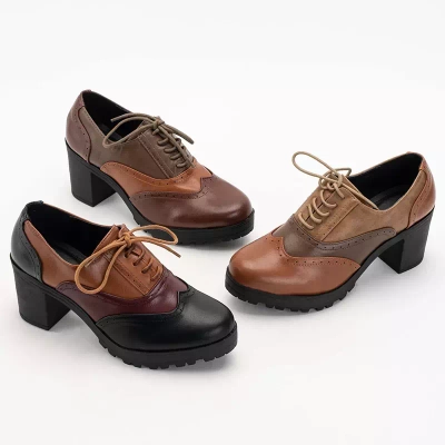 OUTLET Dunkelbraune Damenschuhe am Tiarino-Pfosten - Schuhe