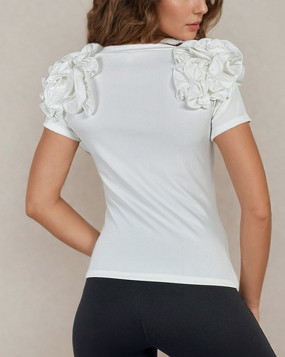Royalfashion Taillierte Rippenbluse für Damen
