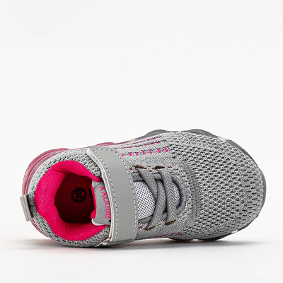 Graue Sportschuhe für Kinder mit rosafarbenen Elementen Dons - Footwear