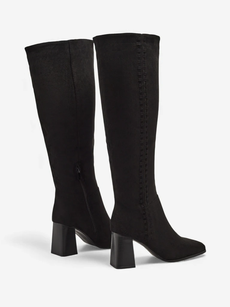 Damen Öko-Wildleder Stiefel mit Blockabsatz Fottor