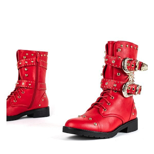Червоні черевики з золотими прикрасами Albany - Взуття