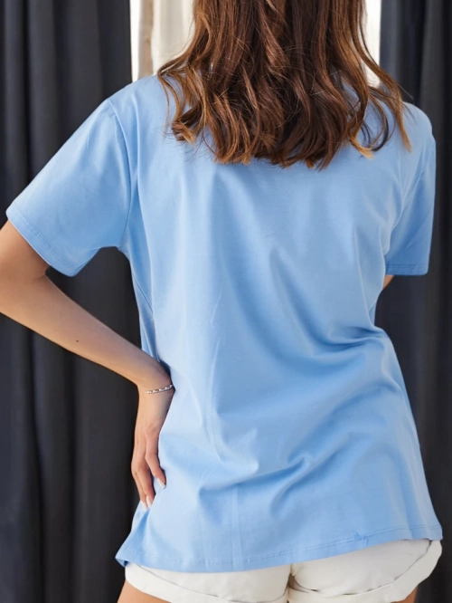 Royalfashion Жіноча бавовняна футболка LOVE з стразами