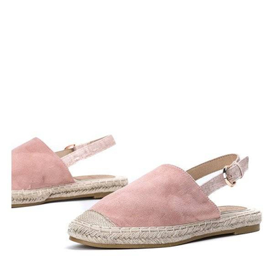 Rosa Espadrilles aus Öko-Wildleder mit offenem Absatz Daisy - Footwear